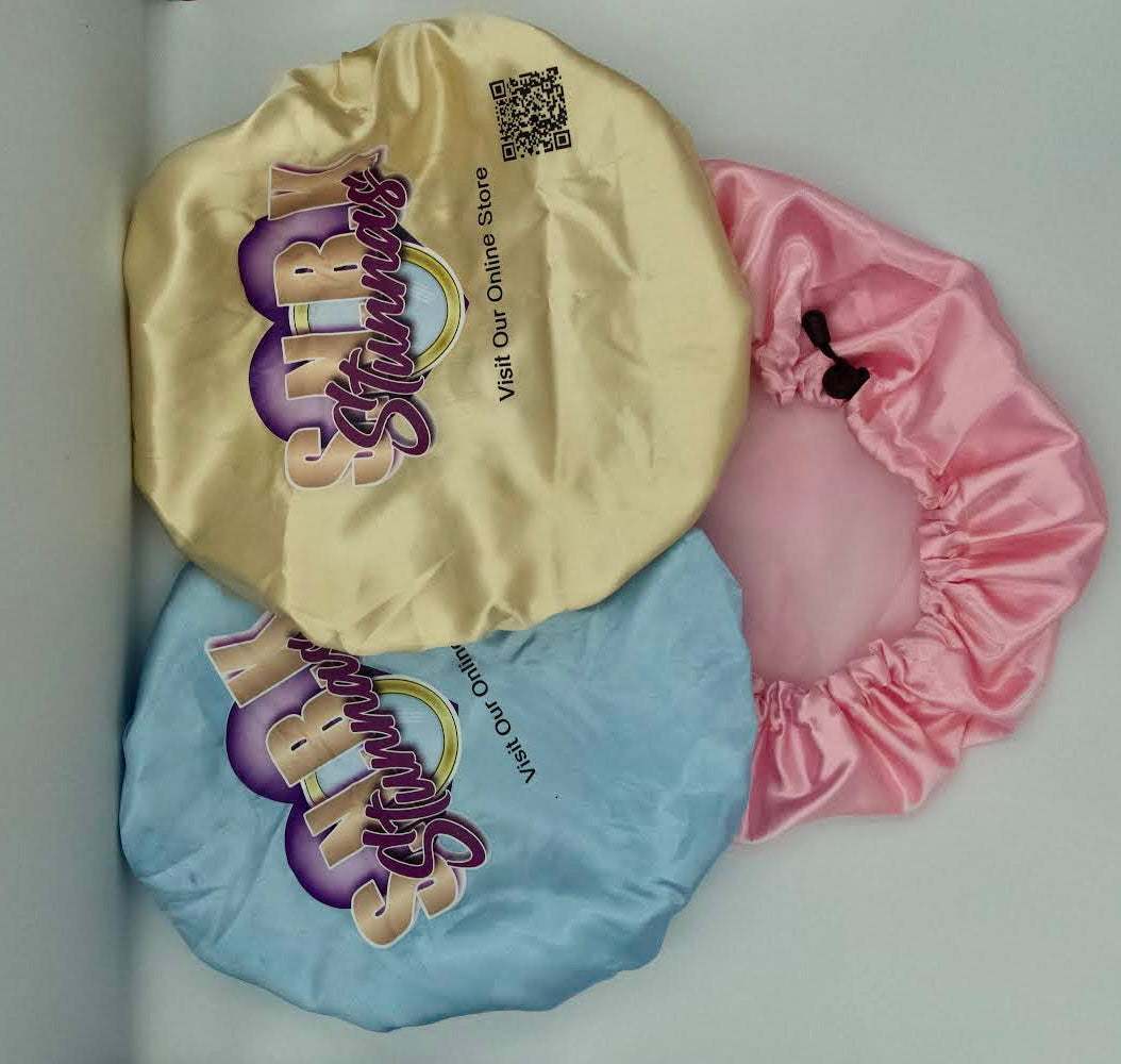 Shower Cap Blue, Gold, Pink